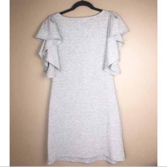 TULLE | Ruffle Grey Jersey Dress Medium - Picture 2 of 4